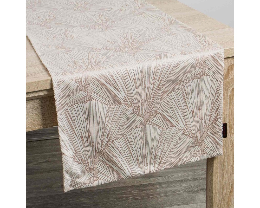 Behúň na stôl Goja, krémový s lesklým vzorom 40 x 140 cm